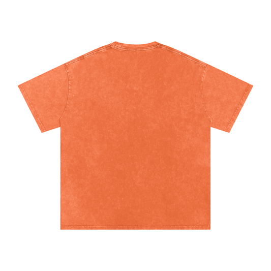 HACKER HOTEL 2026 | Orange Logo Snow Washed Oversized Cotton T-Shirt