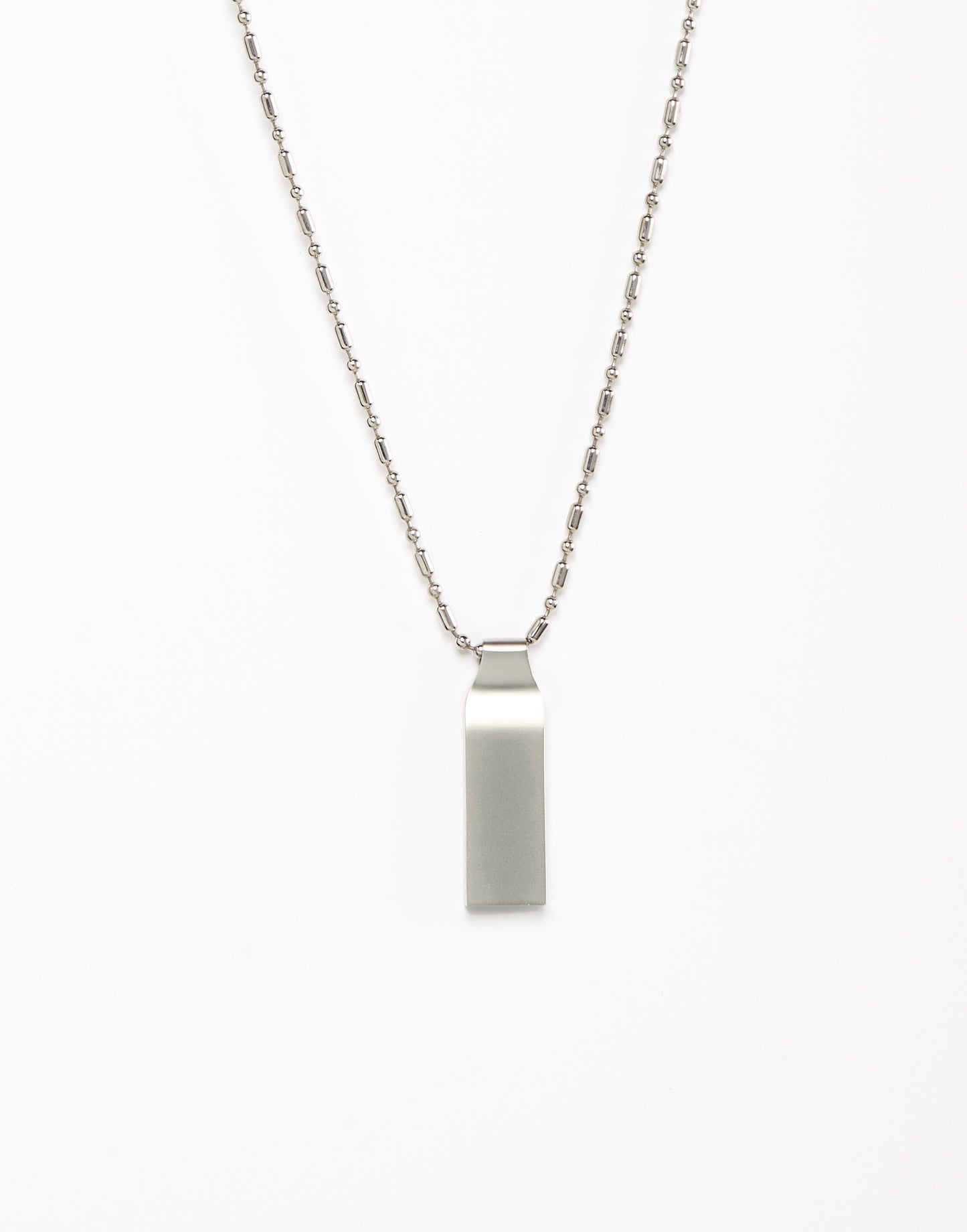 Minimalist Silver DJ USB Pendant Necklace