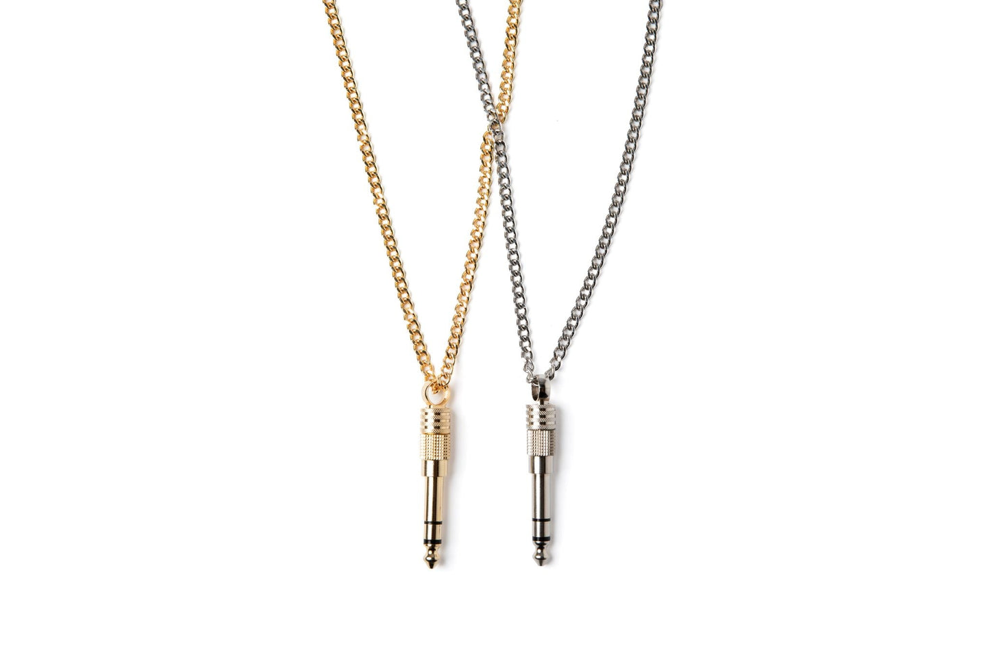 Gold & Silver DJ Necklace with 1/4" Adapter Bundle