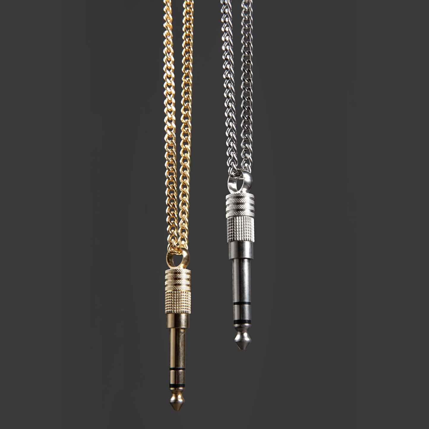 Gold & Silver DJ Necklace with 1/4" Adapter Bundle